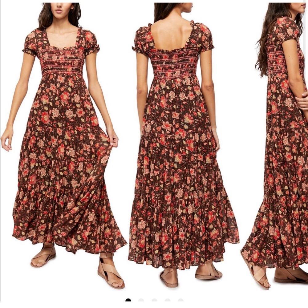 Free People Getaway Floral Tiered Maxi Dress